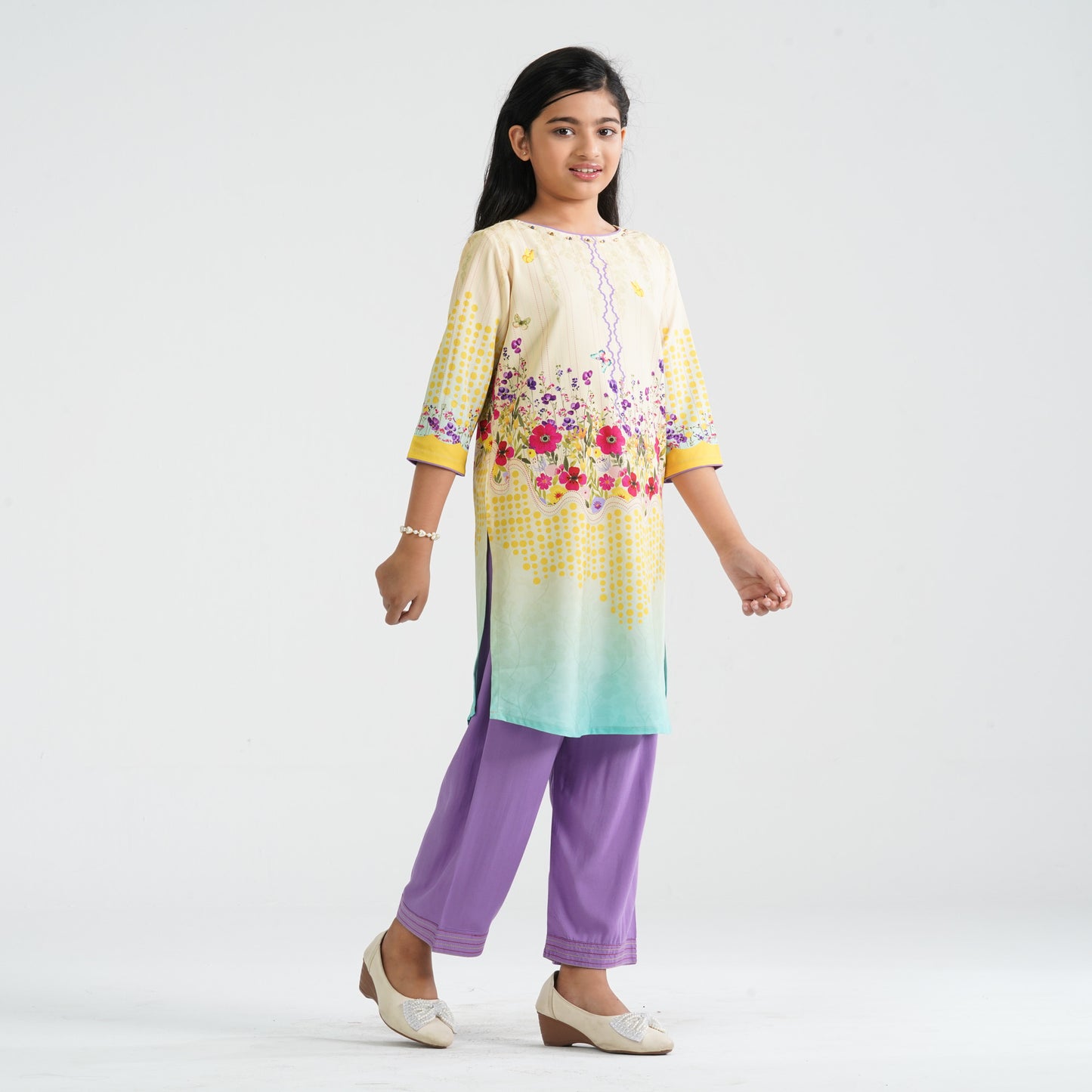 Girl’s Crinkle Georgette Two Piece Set