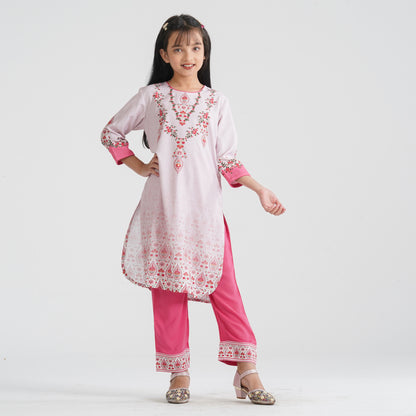 Girl’s Crinkle Georgette Two Piece Set