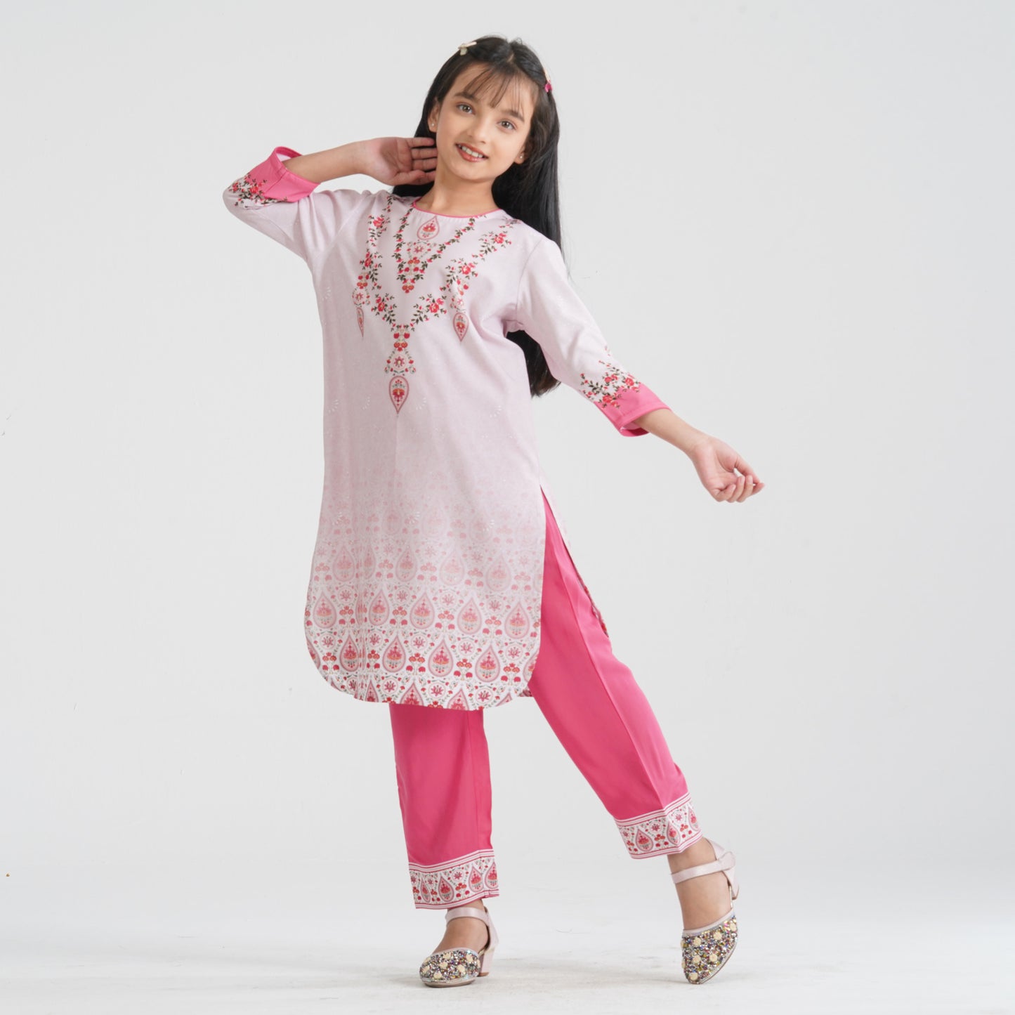 Girl’s Crinkle Georgette Two Piece Set