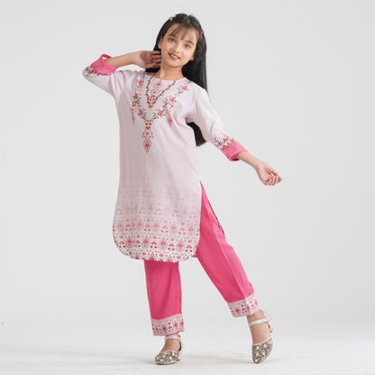 Girl’s Crinkle Georgette Two Piece Set