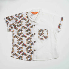 Load image into Gallery viewer, NEW BORN BOYS SHIRT - WHITE PRINT
