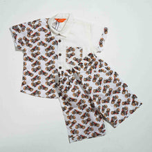 Load image into Gallery viewer, NEW BORN BOYS SHIRT - WHITE PRINT
