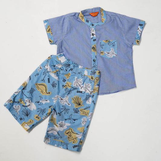 Newborn Boys Sky Blue Two Piece Set