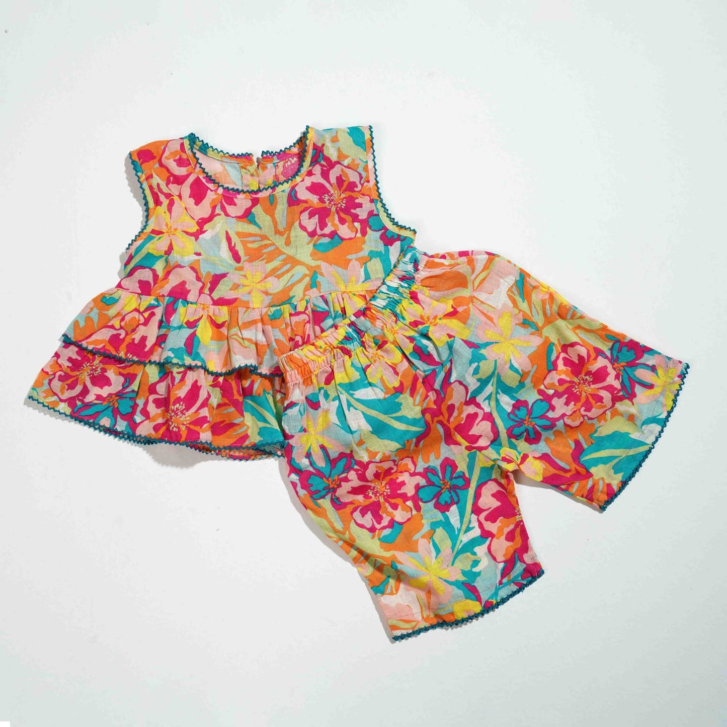 New Born Girls 2Pcs - Multi Color