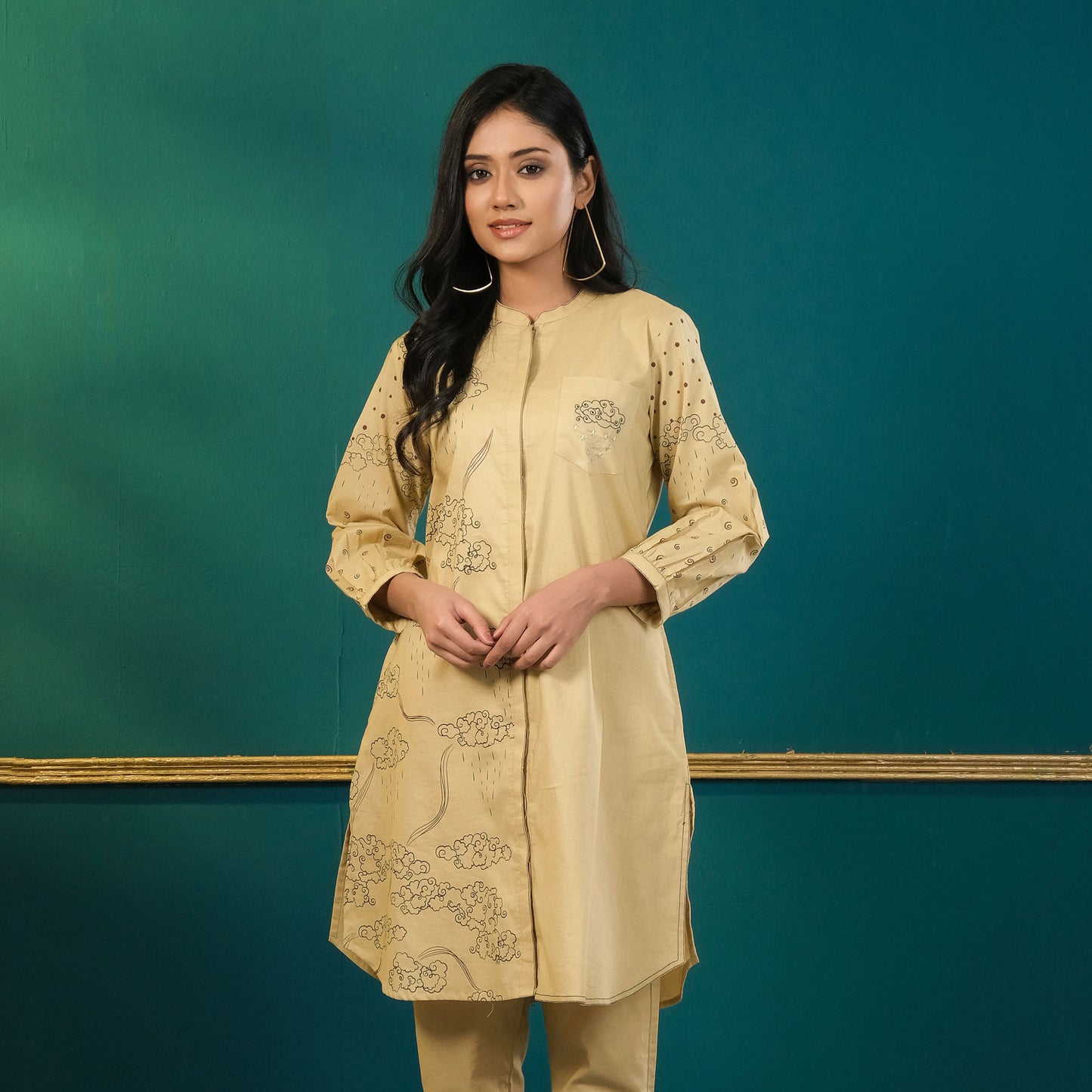 Women Khaki Ethnic 2- Piece Set