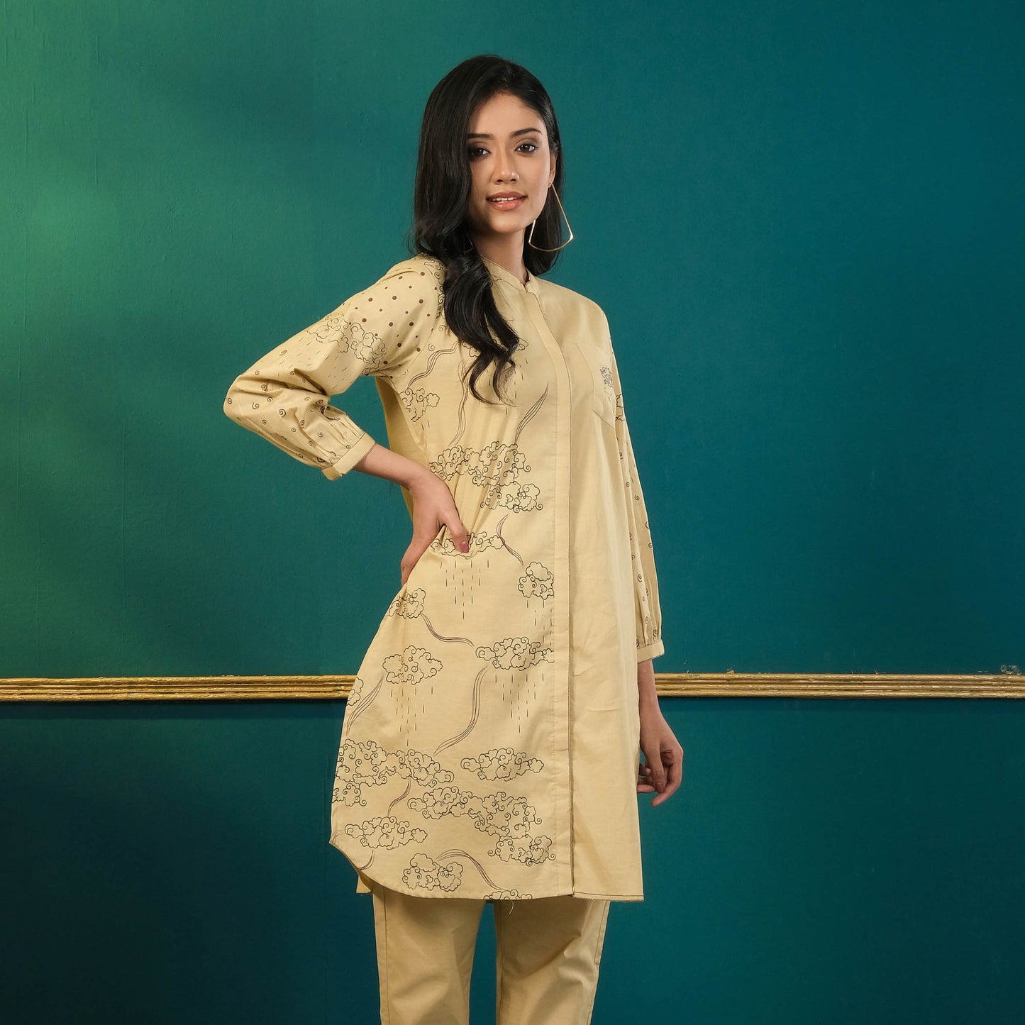 Women Khaki Ethnic 2- Piece Set