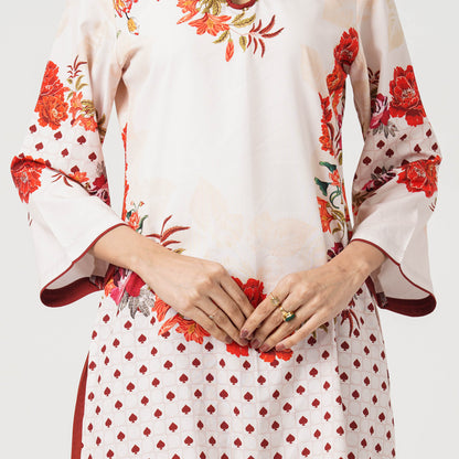 Women’s Blended Silk Printed Two-Piece Set