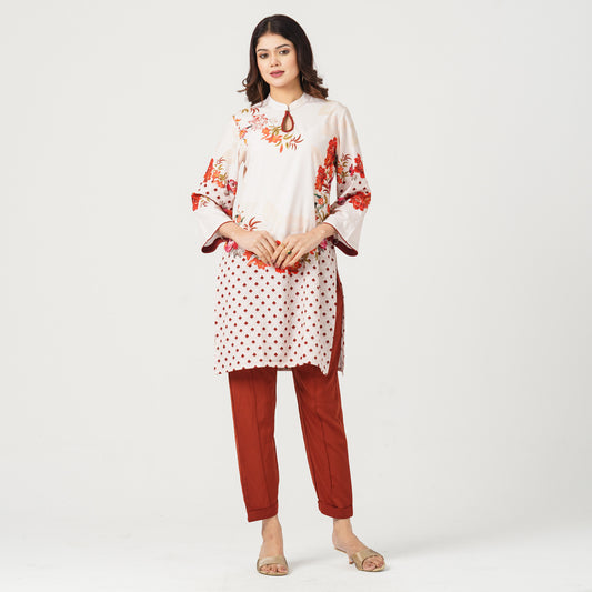 Women’s Blended Silk Printed Two-Piece Set