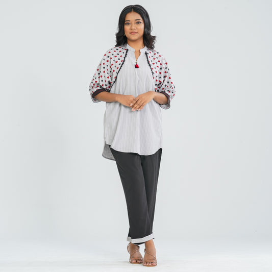 Women's Ash Cotton Viscose Two Piece  Set