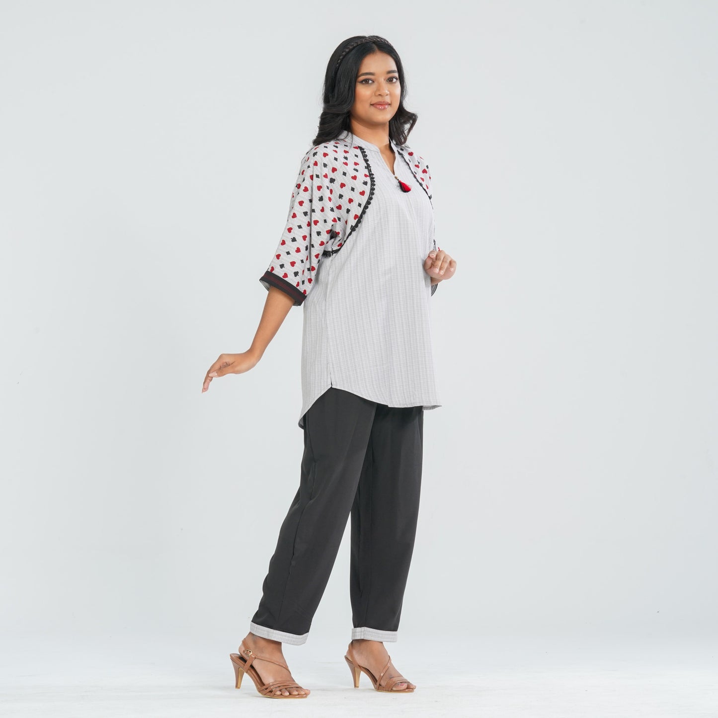 Women's Ash Cotton Viscose Two Piece  Set