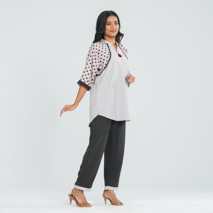 Women's Ash Cotton Viscose Two Piece  Set