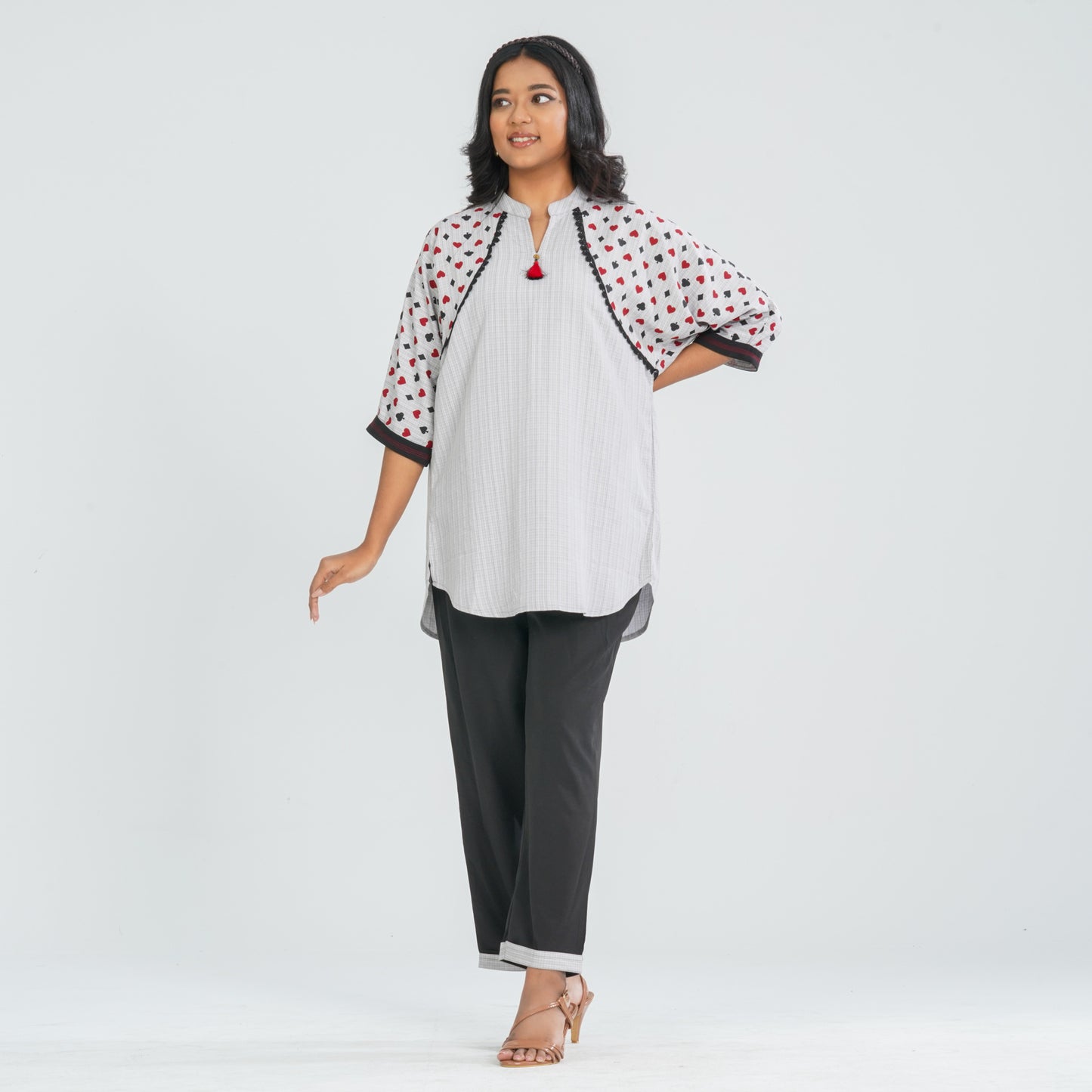 Women's Ash Cotton Viscose Two Piece  Set