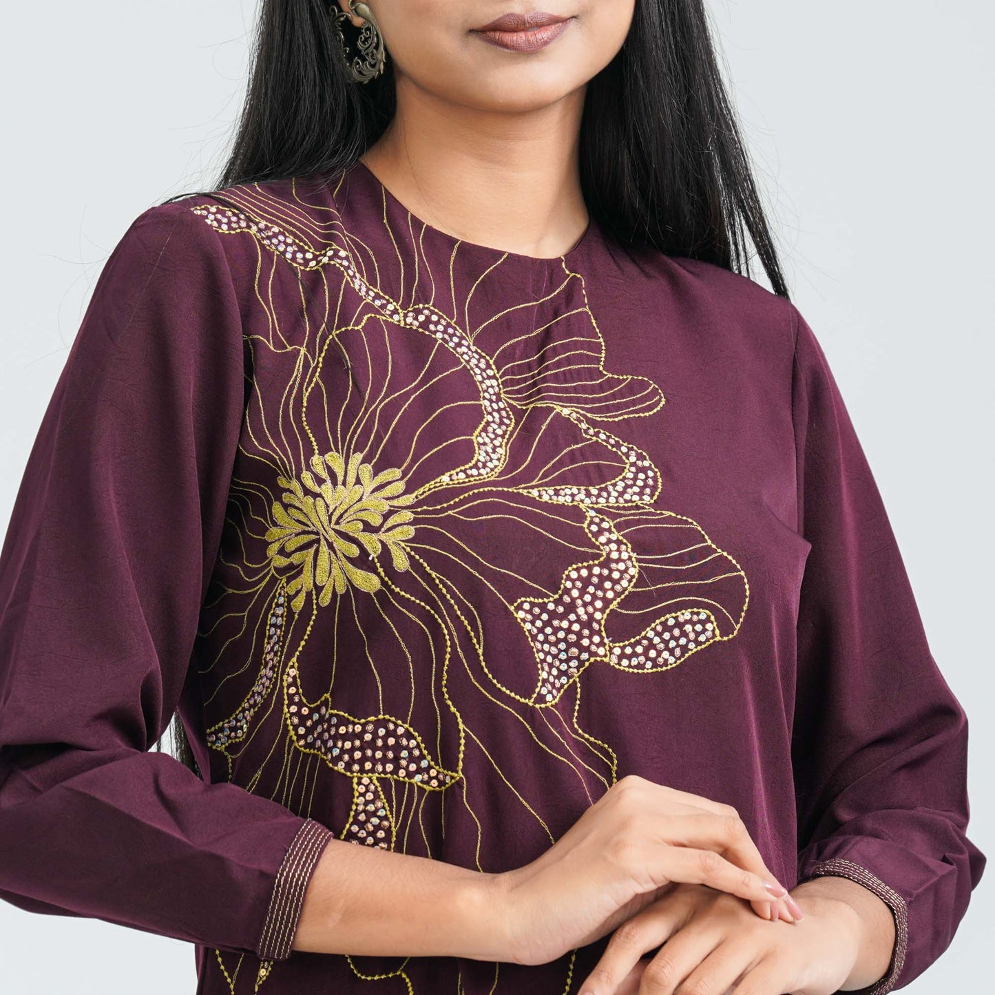 Women’s Floral Blended Silk Two Piece Set