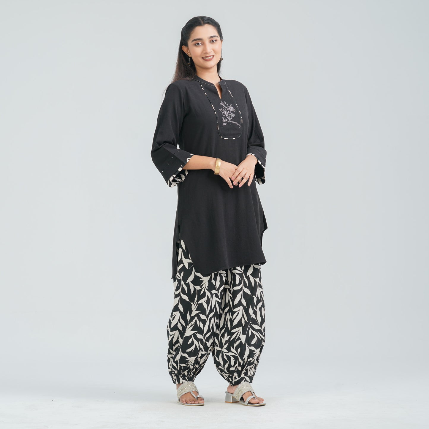 Women’s Black Embroidered Two Piece Set