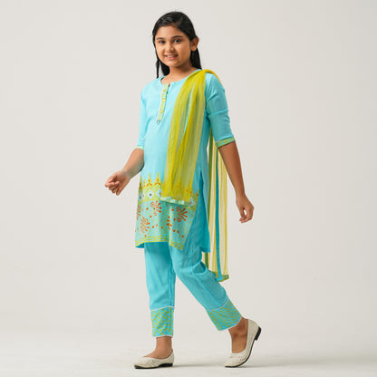 Girls Blue Three Piece Set