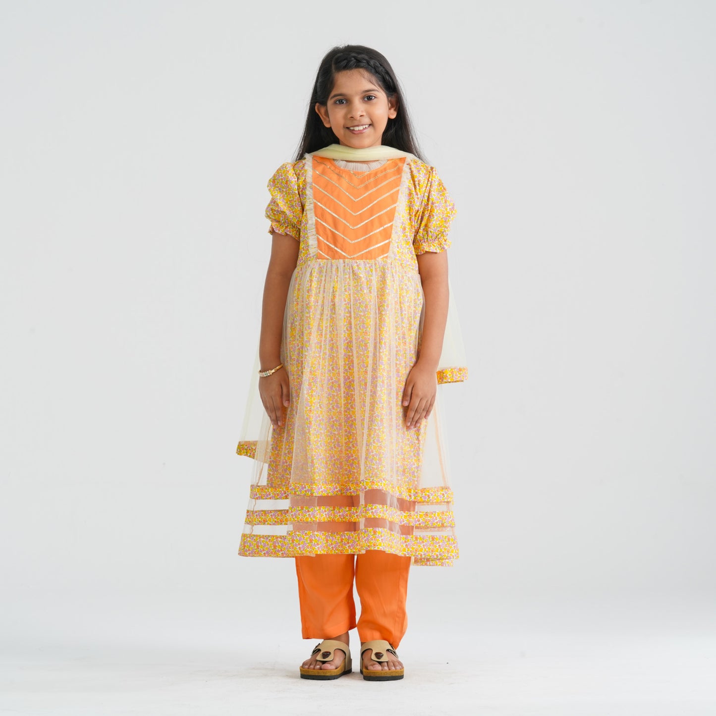 Girl’s Cotton Net Three Piece Set