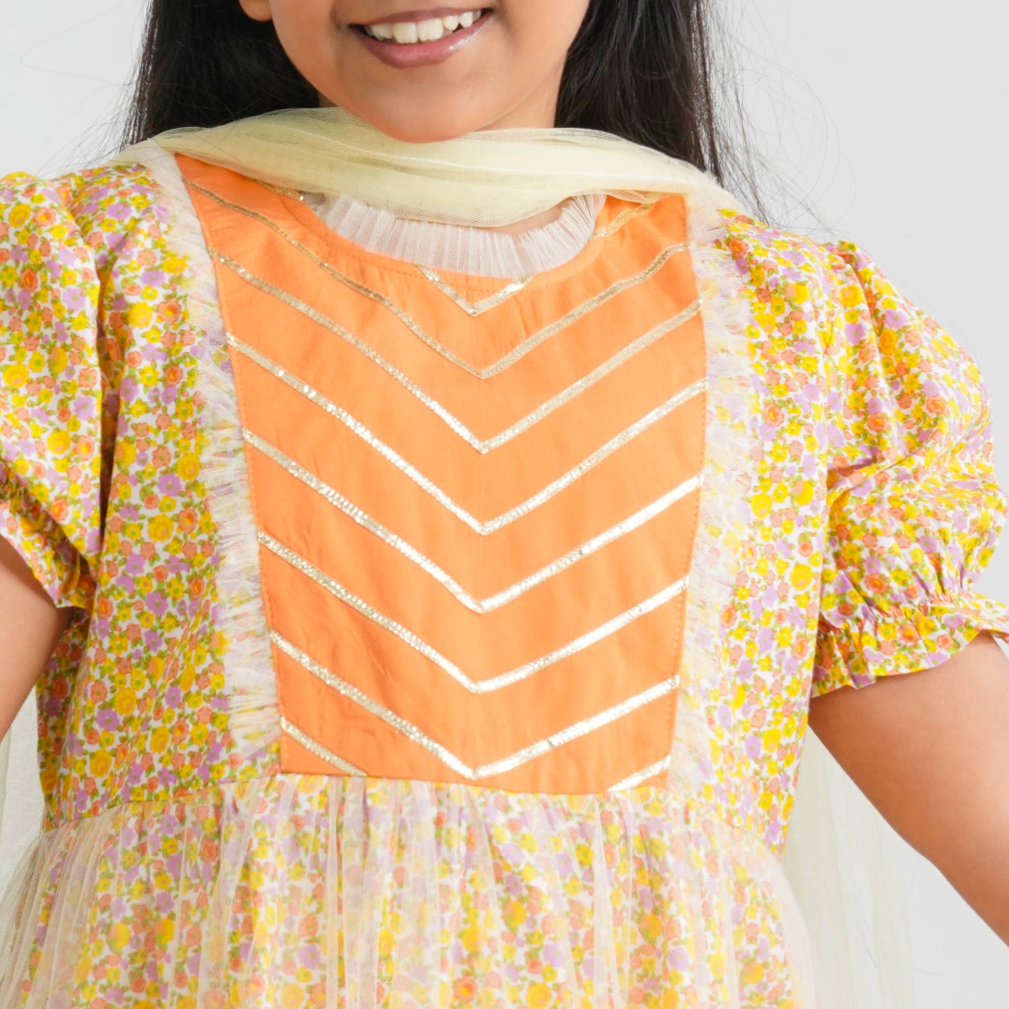 Girl’s Cotton Net Three Piece Set