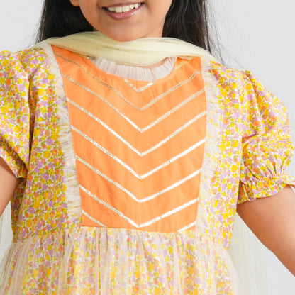 Girl’s Cotton Net Three Piece Set