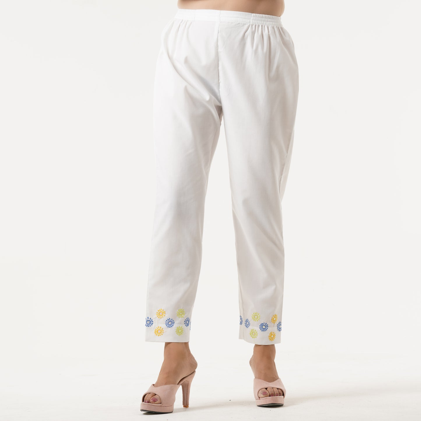 Ethnic Off-White Cotton Bottom