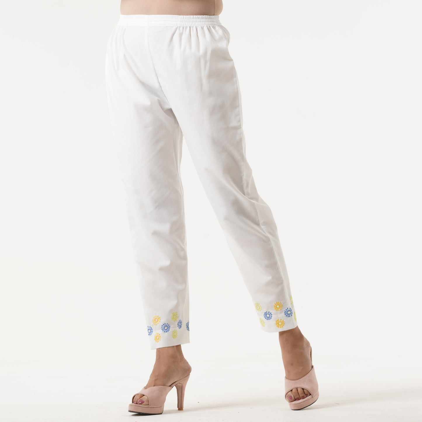 Ethnic Off-White Cotton Bottom