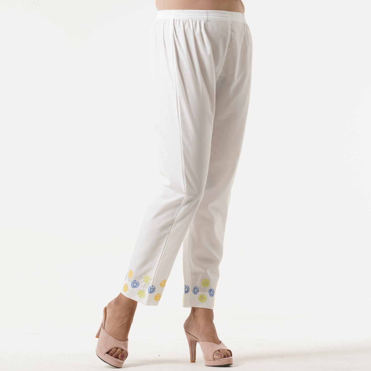 Ethnic Off-White Cotton Bottom