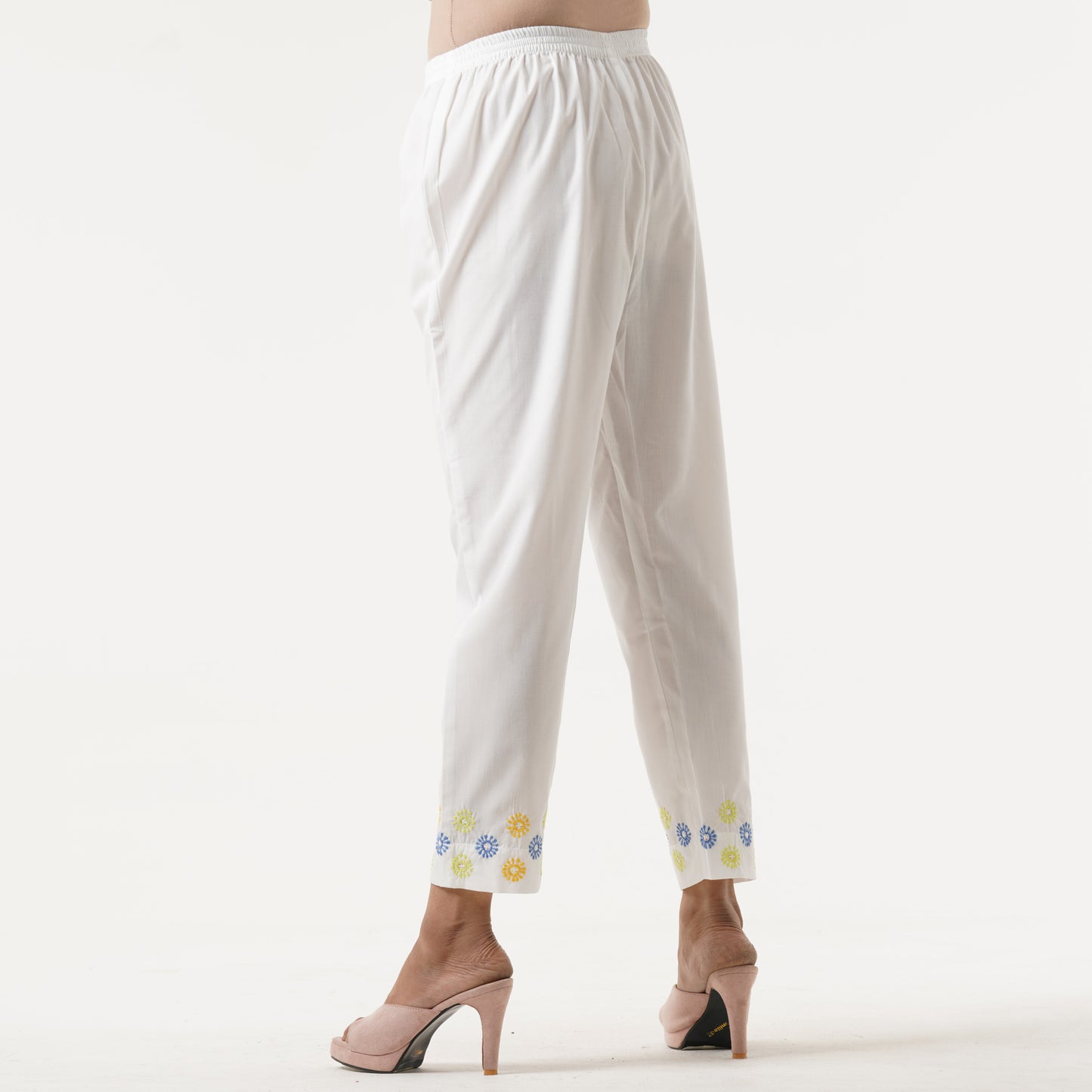 Ethnic Off-White Cotton Bottom