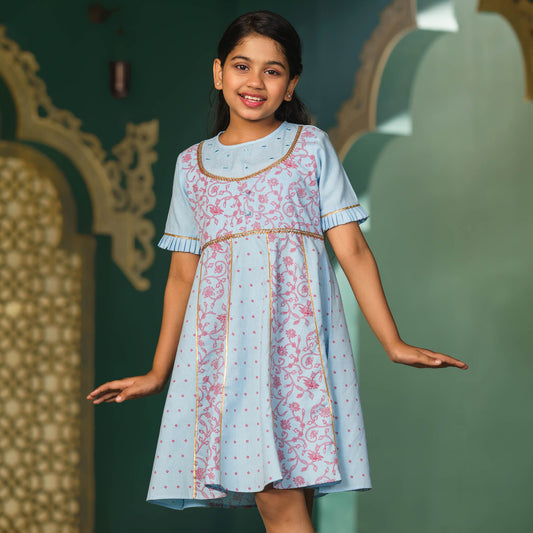 Girls Frock-Blue