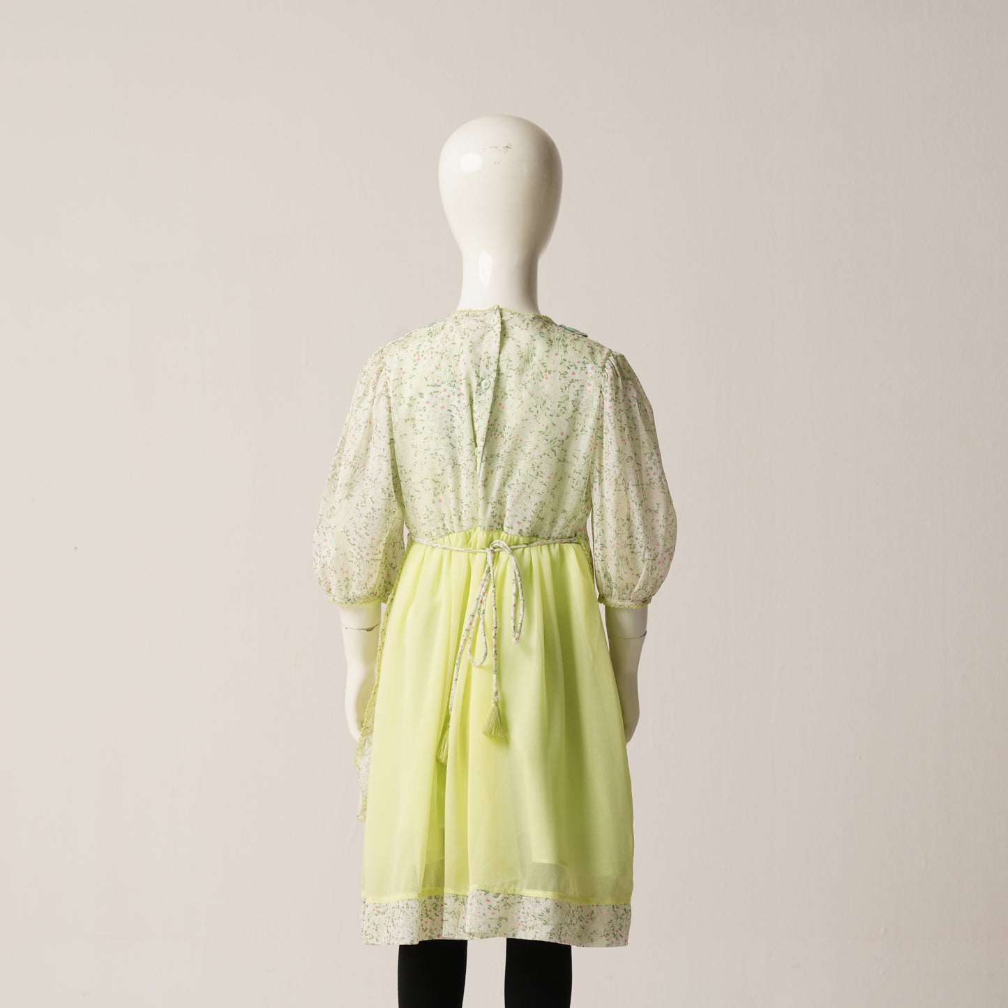 Girls Frock-Line Green
