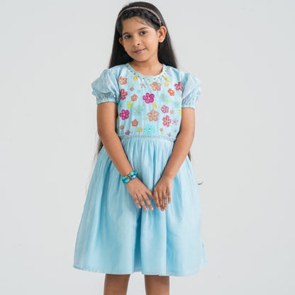 Girls Sky Shine Cotton Frock
