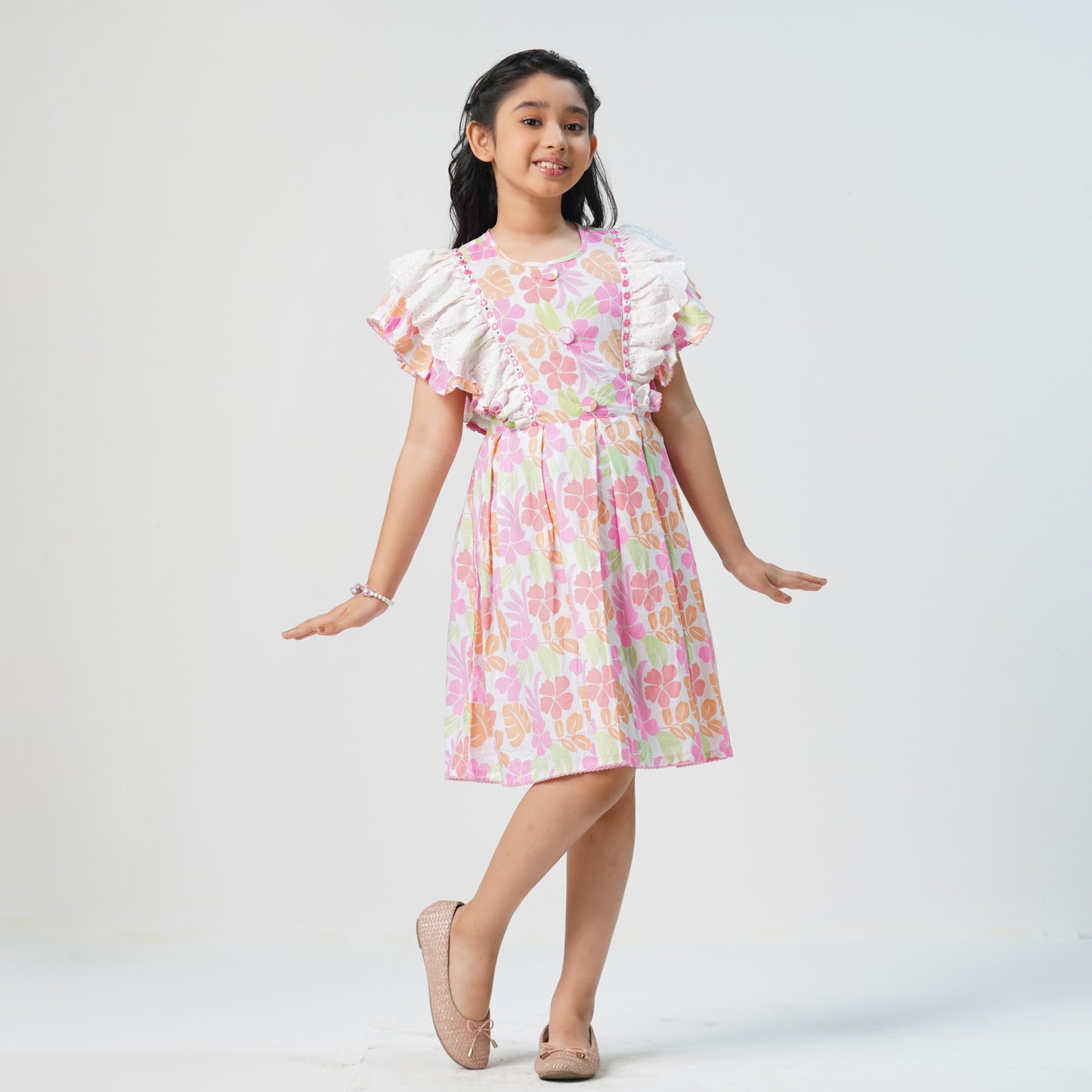 Girls Floral Printed Frock