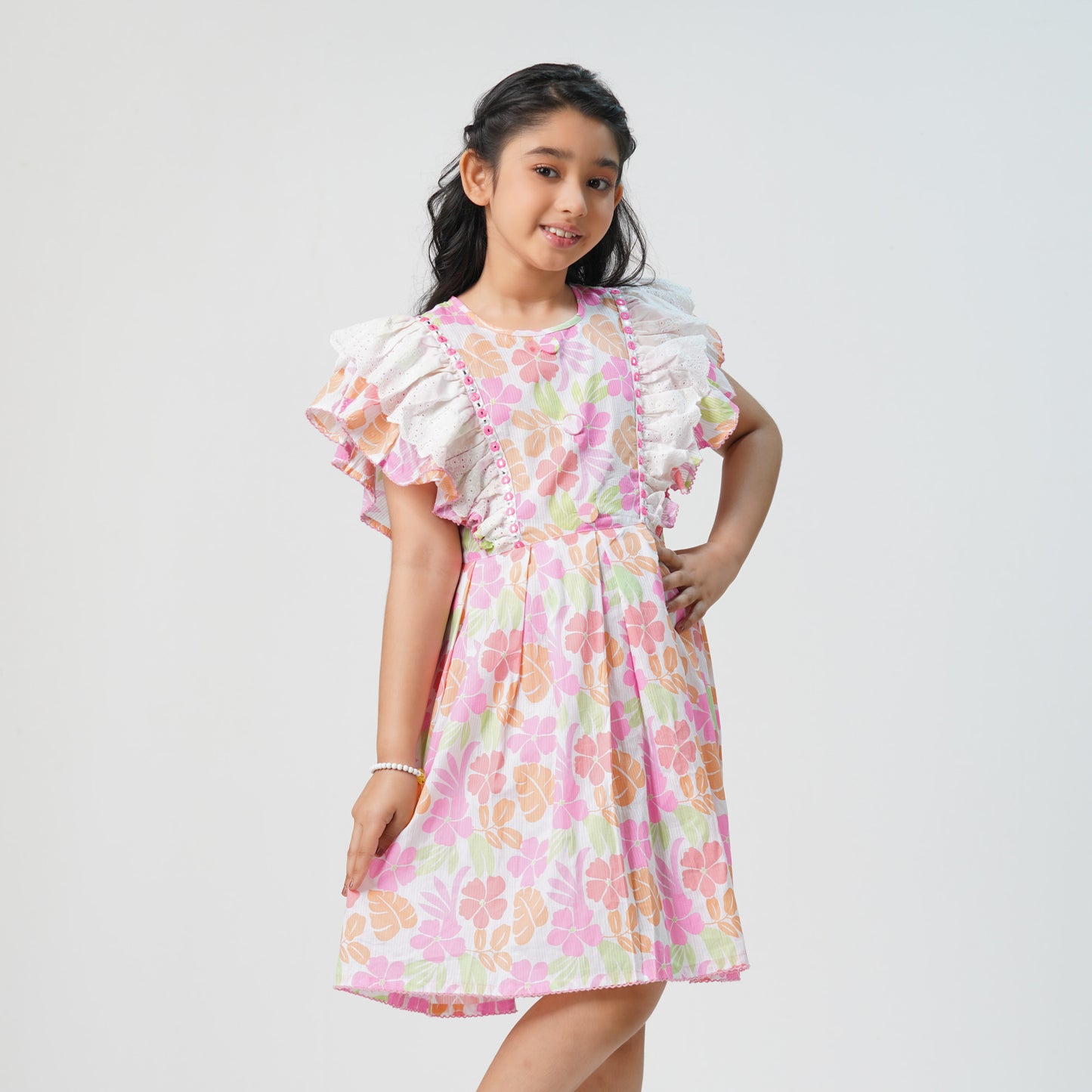 Girls Floral Printed Frock