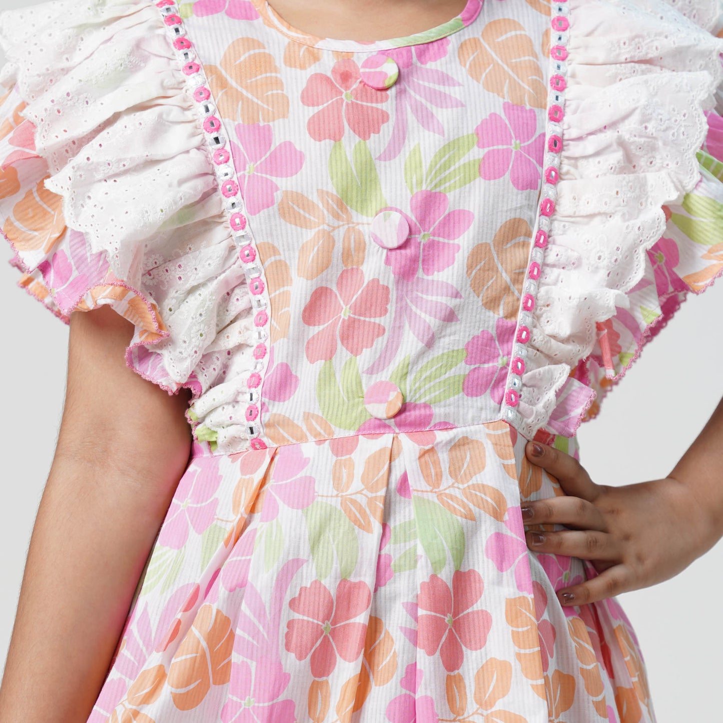 Girls Floral Printed Frock