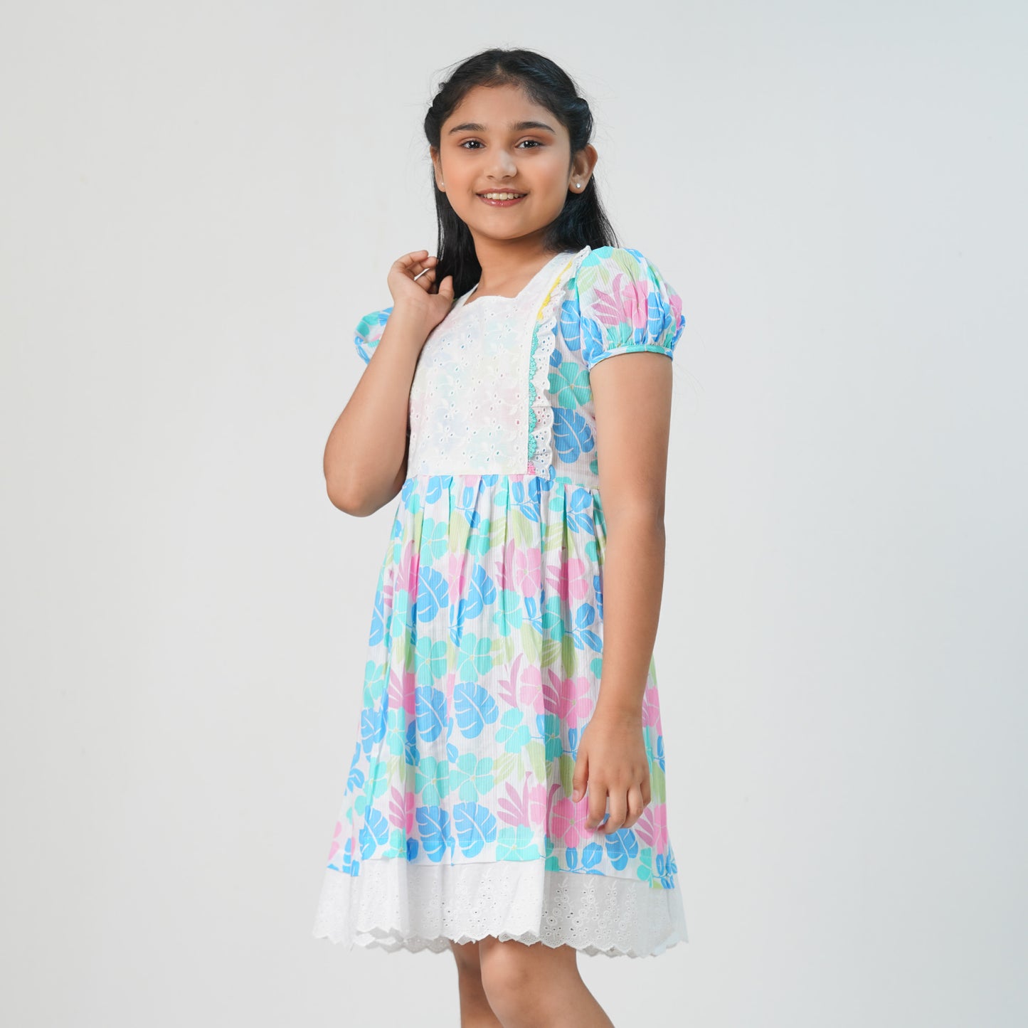 Girls Neon Blue Frock