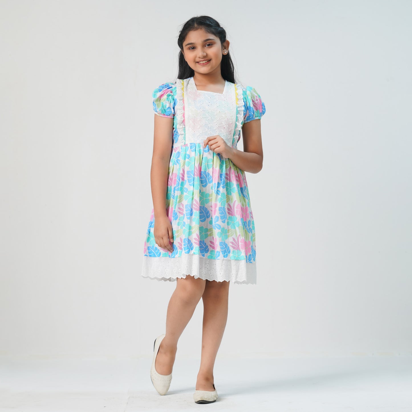 Girls Neon Blue Frock