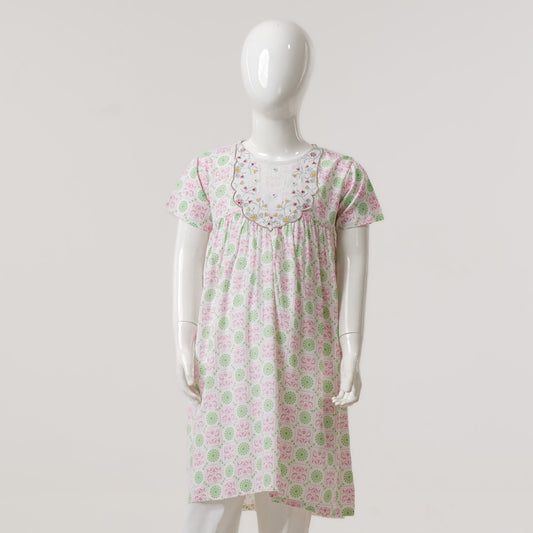 Girls Pastel White Frock