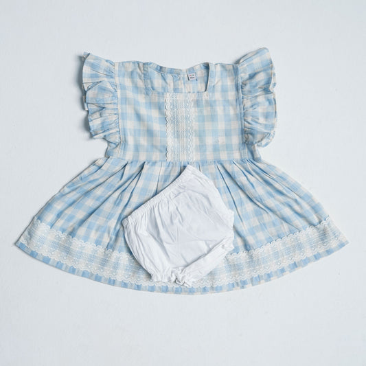 Newborn Sky Blue Cotton Frock