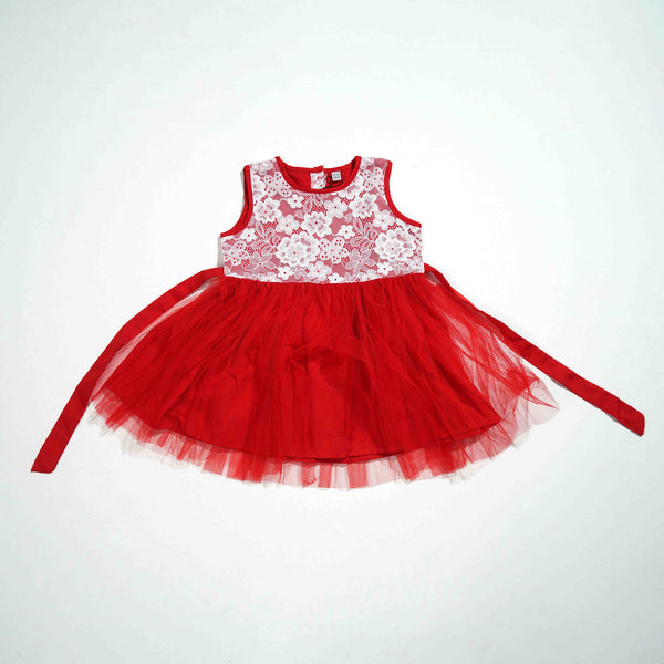 NEW BORN FROCK - RED