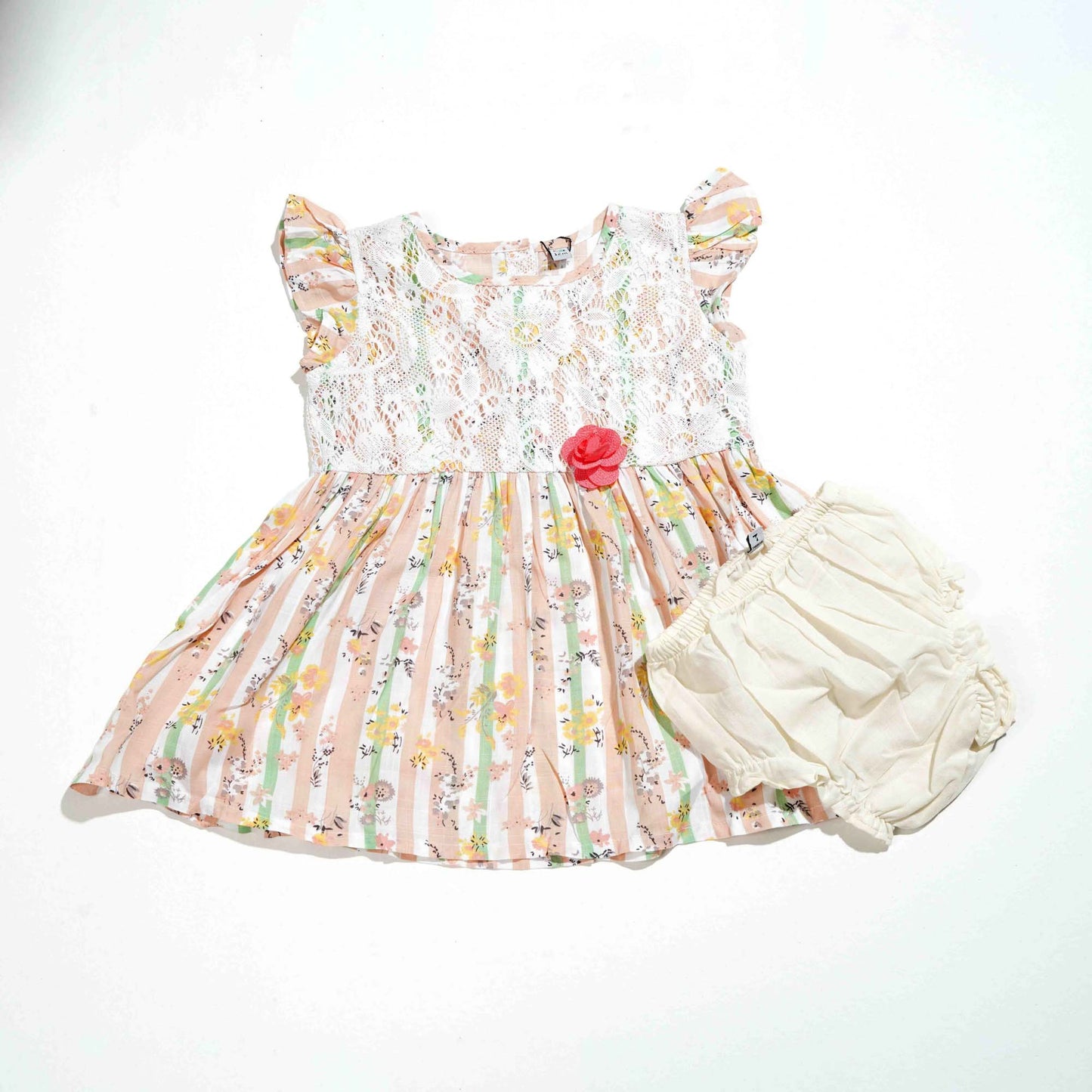 New Born Girls Frock-Light Pink