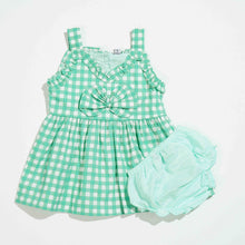 Load image into Gallery viewer, NEW BORN GIRLS FROCK - GREEN PRINT
