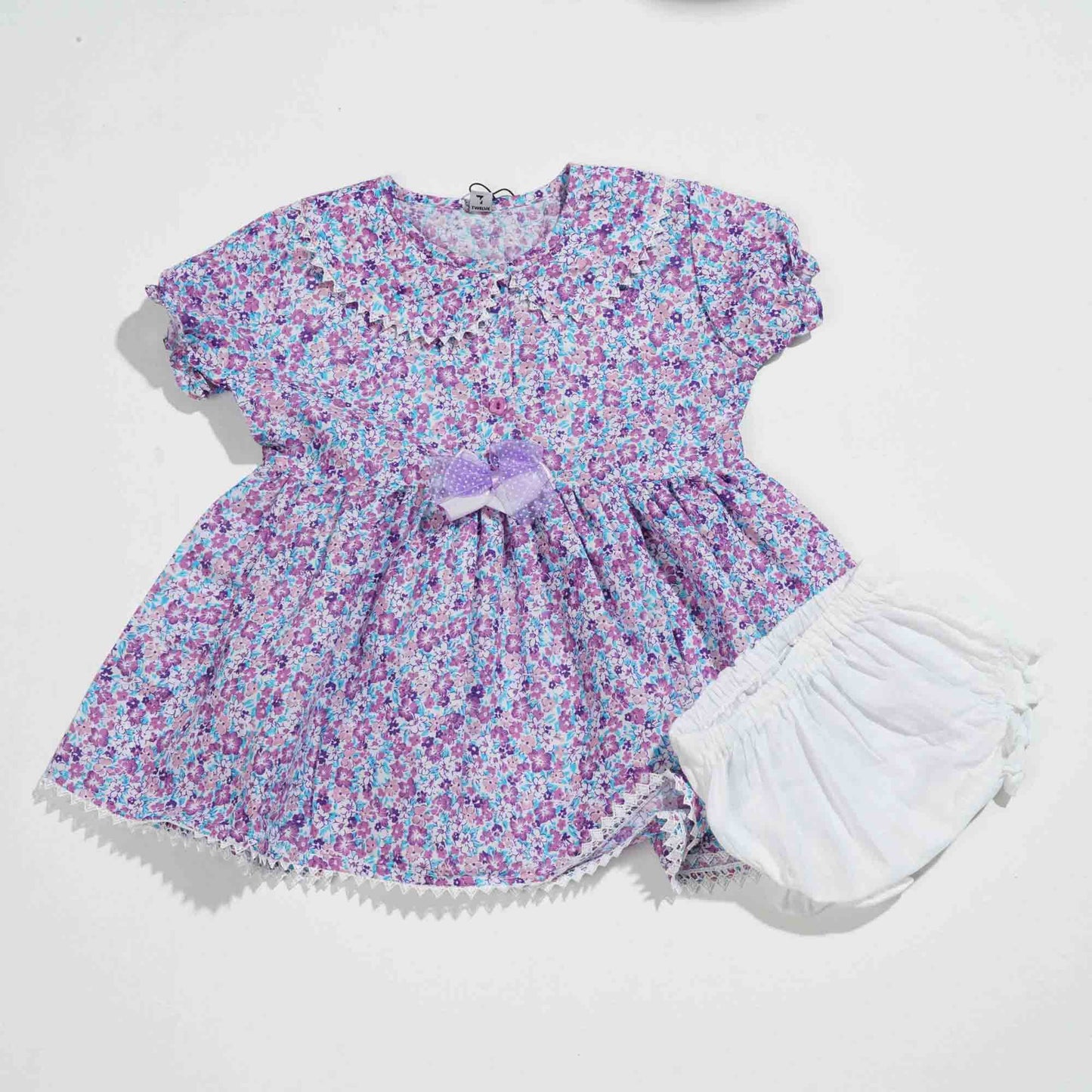 New Born Girls Frock - Purple