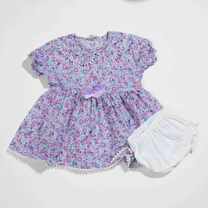 New Born Girls Frock - Purple