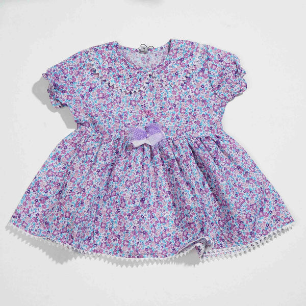 NEW BORN GIRLS FROCK - PURPLE