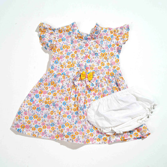 New Born Girls Frock-Sky Blue