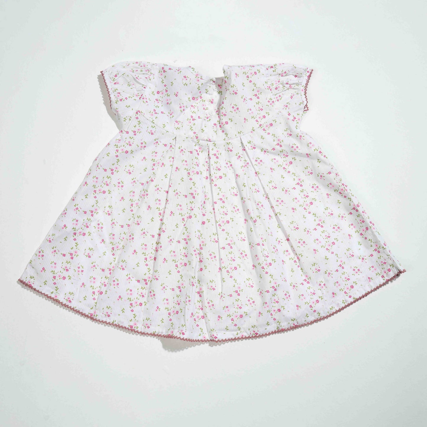 New Born Girls Frock - White Aop