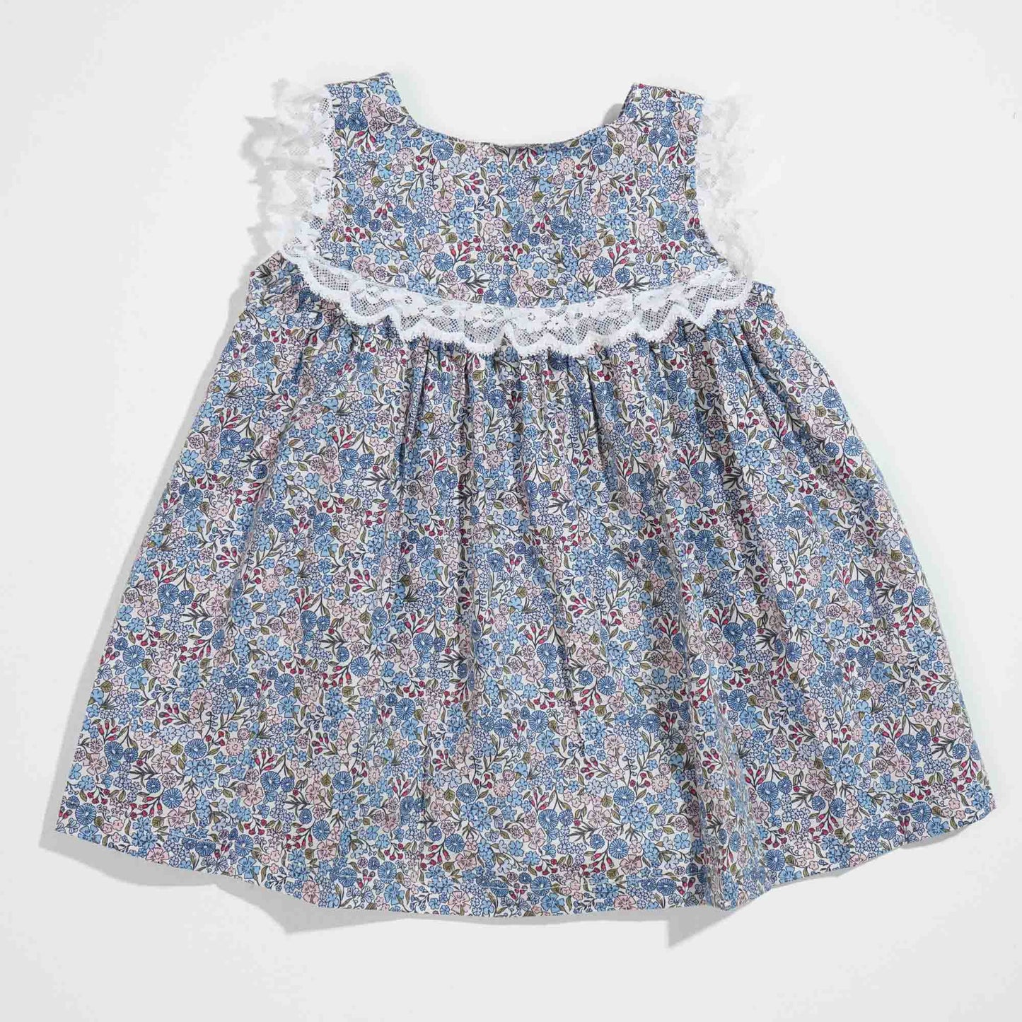 New Born Girls Frock- Green Floral