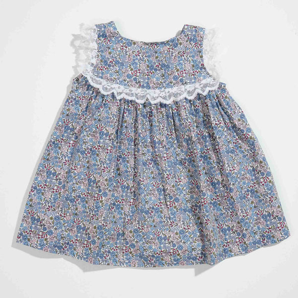 NEW BORN GIRLS FROCK- Green floral