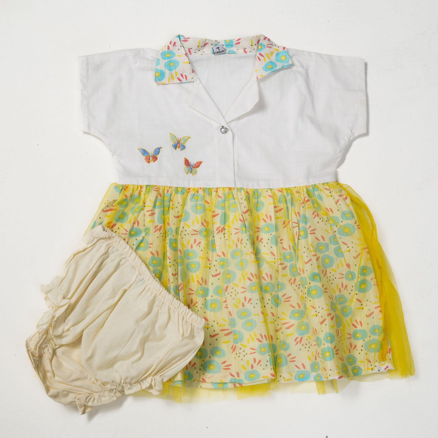 New Born Girls Yellow Frock