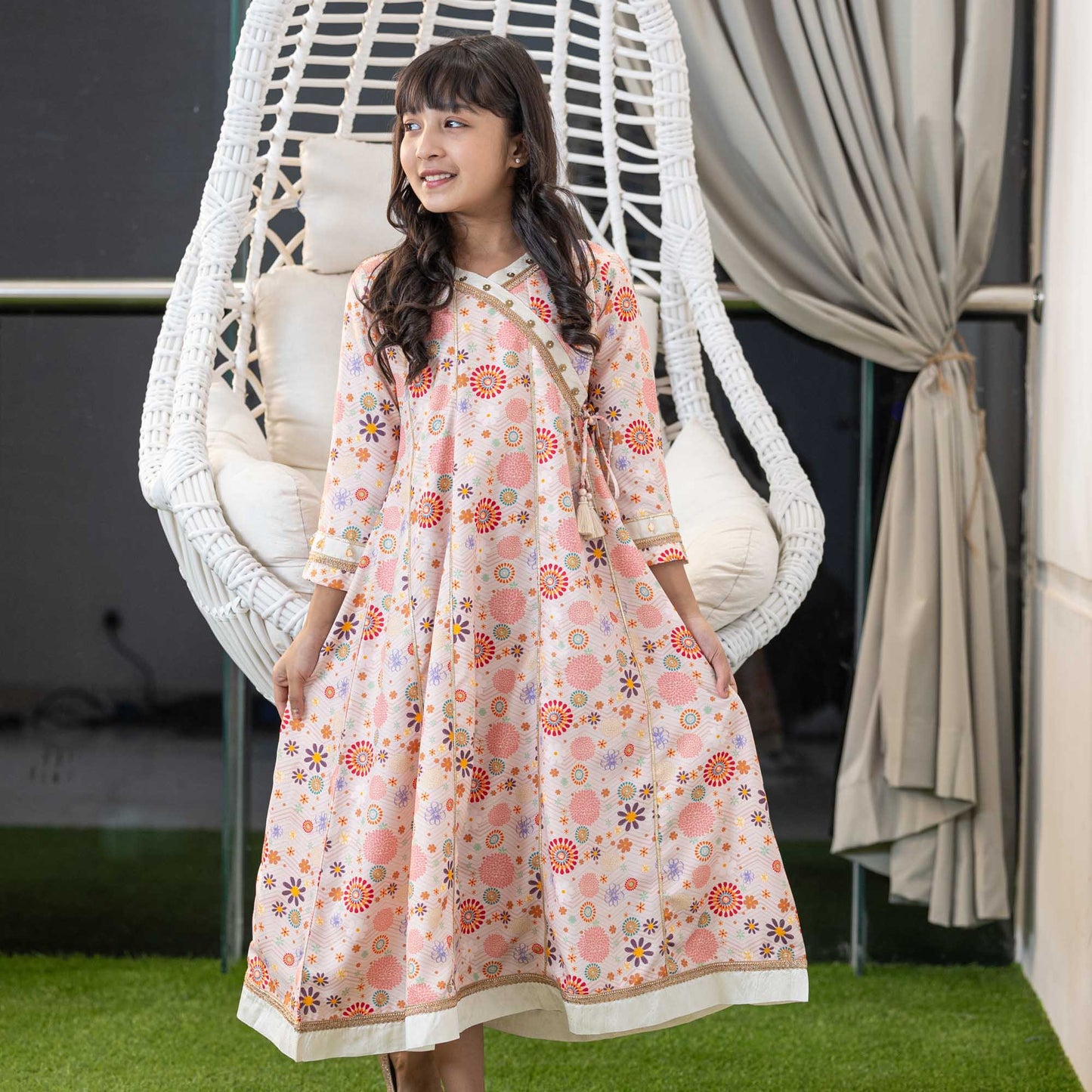 Girls Gown-Beige