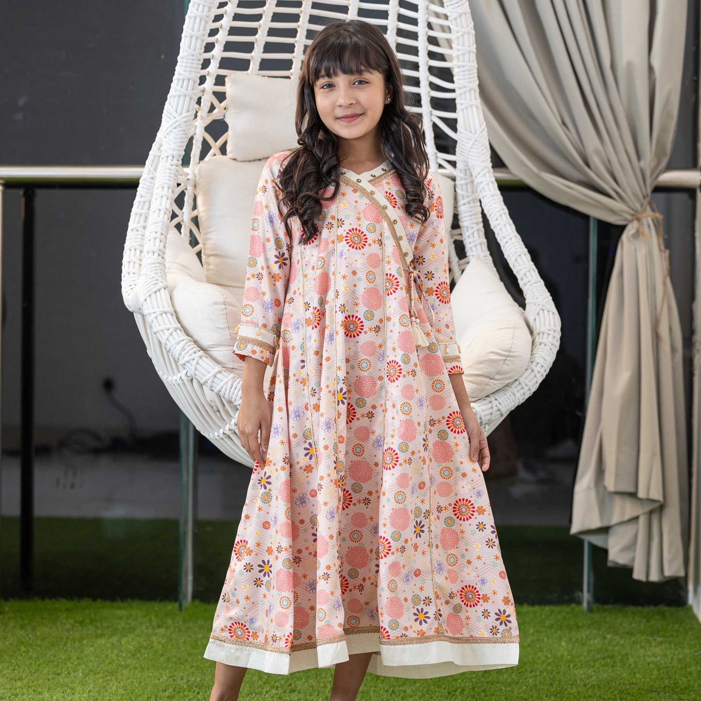 Girls Gown-Beige