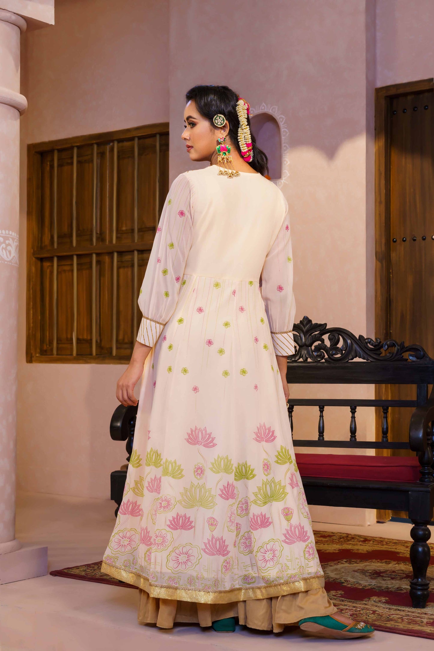 Womens Ethnic Gown- Pink